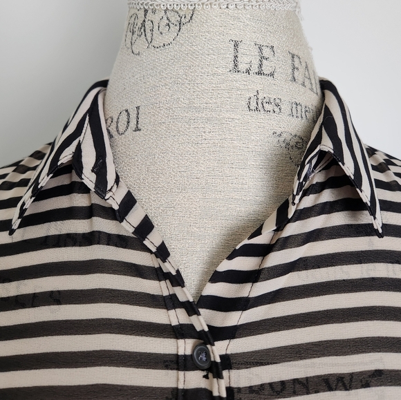Vintage Sheer Striped Blouse - Picture 5 of 12